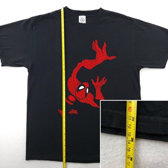 Spider-Man Vintage T-Shirt Felt 90s Marvel Comics Delta Cotton Large - Picture 8 of 12